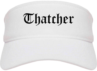 Thatcher Arizona AZ Old English Mens Visor Cap Hat White