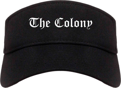 The Colony Texas TX Old English Mens Visor Cap Hat Black