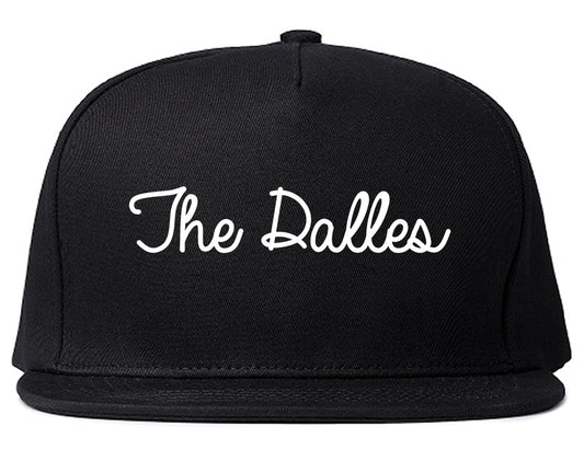 The Dalles Oregon OR Script Mens Snapback Hat Black