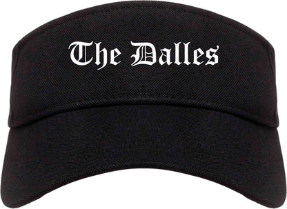 The Dalles Oregon OR Old English Mens Visor Cap Hat Black
