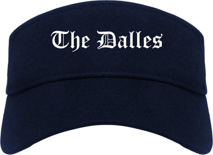 The Dalles Oregon OR Old English Mens Visor Cap Hat Navy Blue