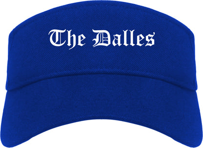 The Dalles Oregon OR Old English Mens Visor Cap Hat Royal Blue