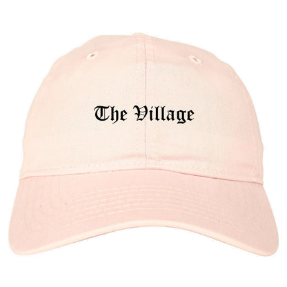 The Village Oklahoma OK Old English Mens Dad Hat Baseball Cap Pink