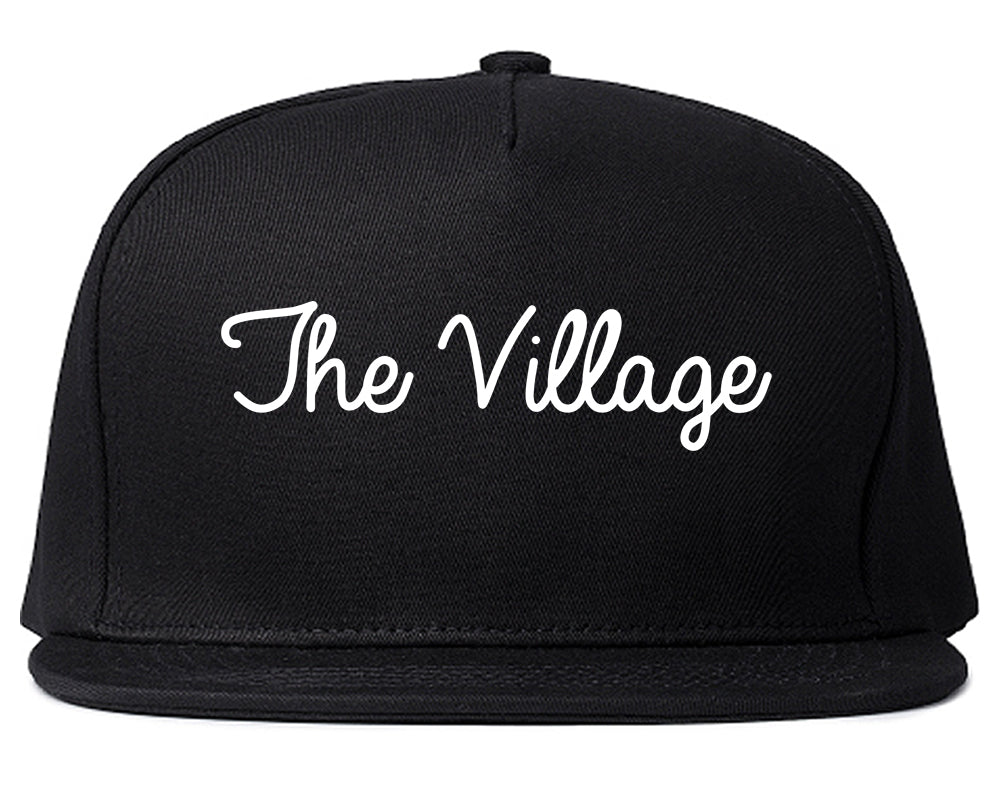 The Village Oklahoma OK Script Mens Snapback Hat Black