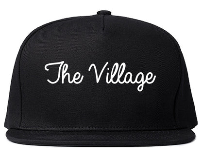 The Village Oklahoma OK Script Mens Snapback Hat Black