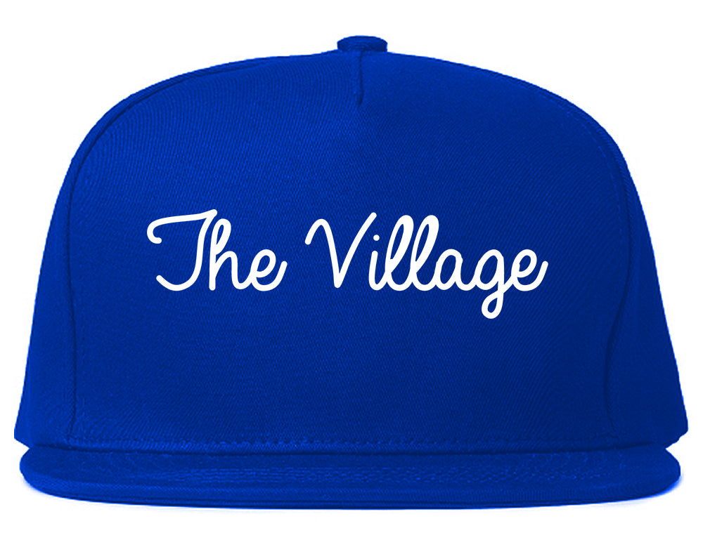 The Village Oklahoma OK Script Mens Snapback Hat Royal Blue