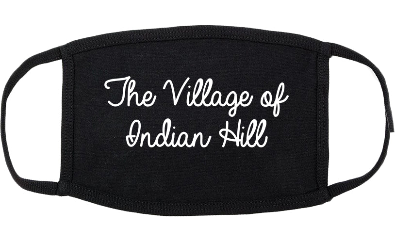The Village of Indian Hill Ohio OH Script Cotton Face Mask Black