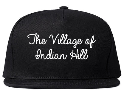 The Village of Indian Hill Ohio OH Script Mens Snapback Hat Black