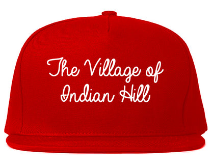 The Village of Indian Hill Ohio OH Script Mens Snapback Hat Red