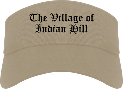 The Village of Indian Hill Ohio OH Old English Mens Visor Cap Hat Khaki