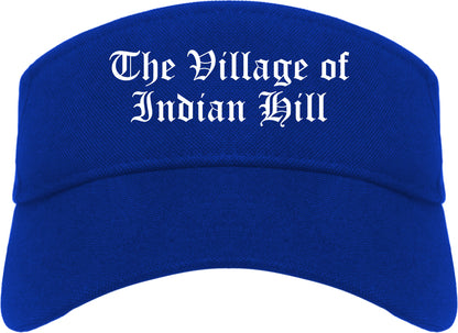 The Village of Indian Hill Ohio OH Old English Mens Visor Cap Hat Royal Blue