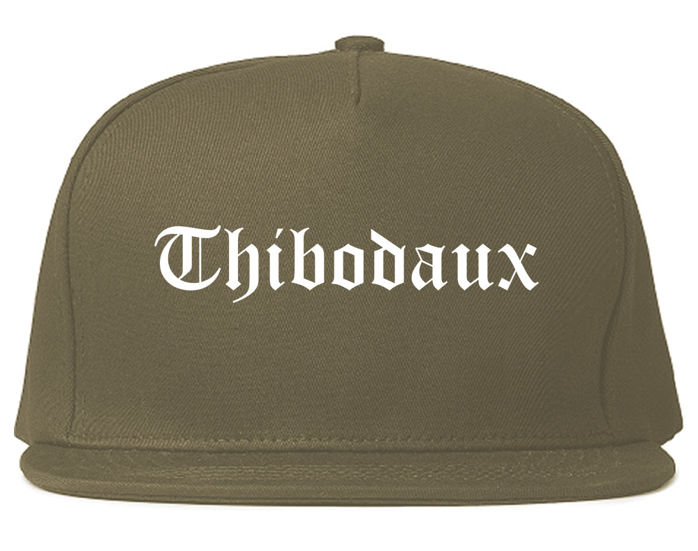 Thibodaux Louisiana LA Old English Mens Snapback Hat Grey