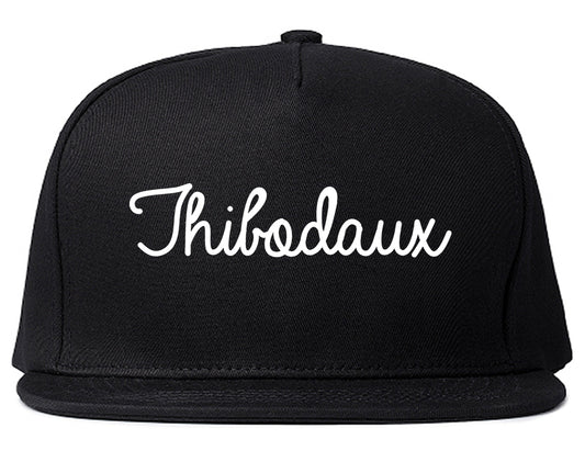 Thibodaux Louisiana LA Script Mens Snapback Hat Black