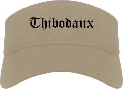Thibodaux Louisiana LA Old English Mens Visor Cap Hat Khaki