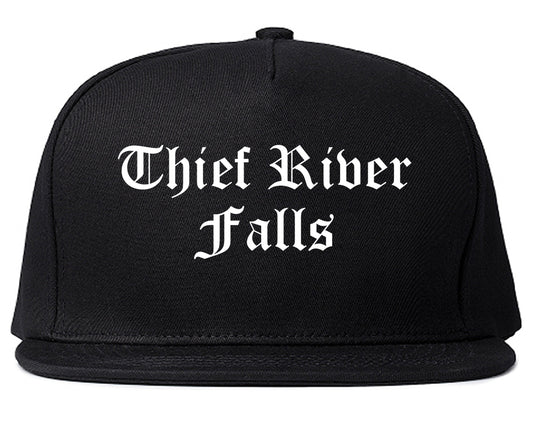 Thief River Falls Minnesota MN Old English Mens Snapback Hat Black