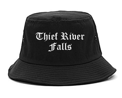 Thief River Falls Minnesota MN Old English Mens Bucket Hat Black