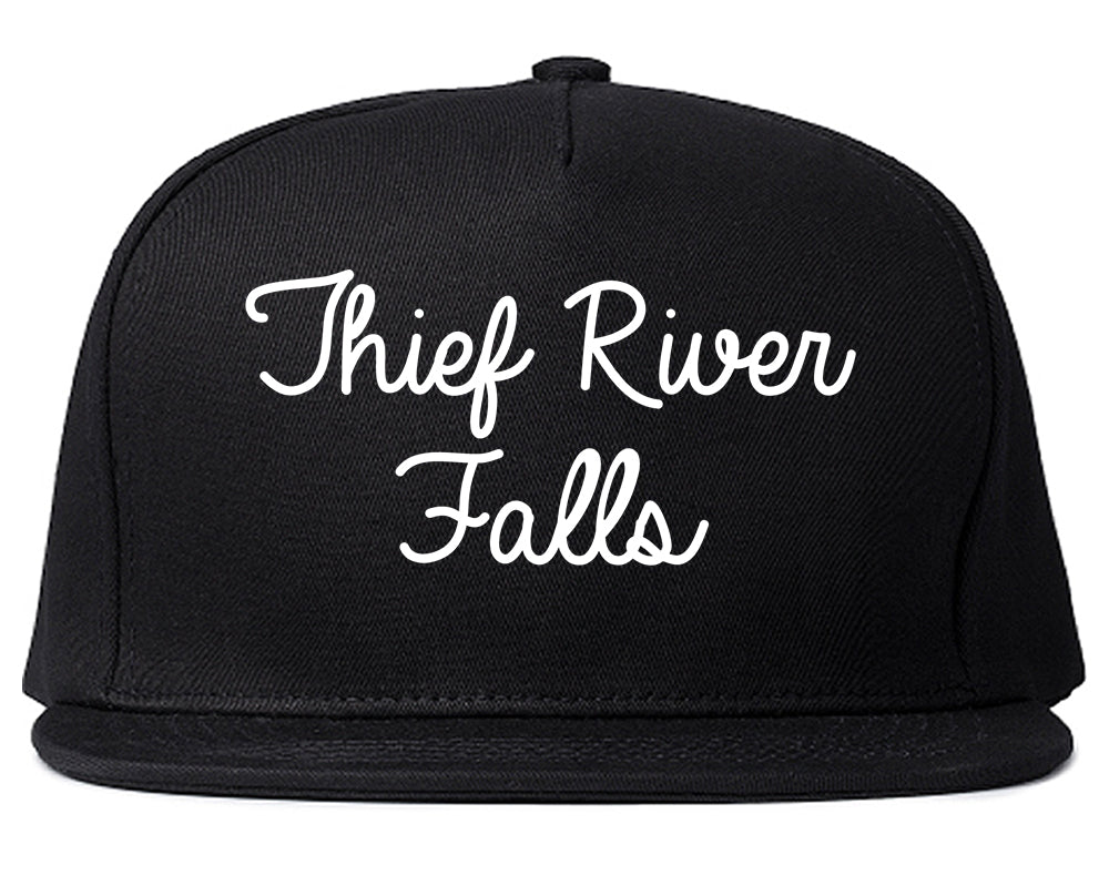 Thief River Falls Minnesota MN Script Mens Snapback Hat Black