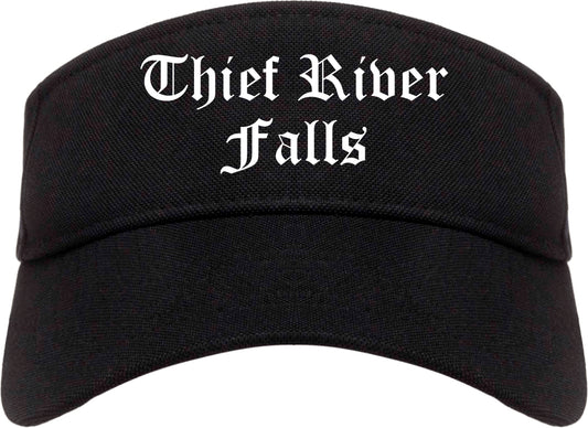 Thief River Falls Minnesota MN Old English Mens Visor Cap Hat Black