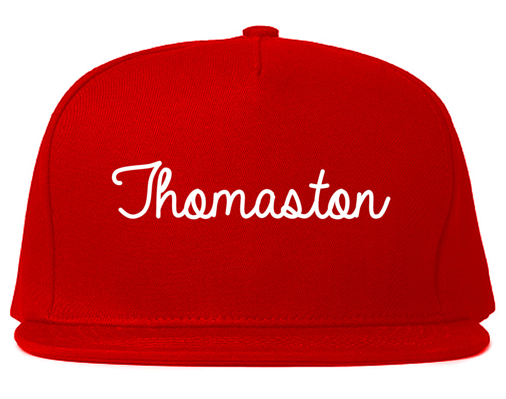 Thomaston Georgia GA Script Mens Snapback Hat Red