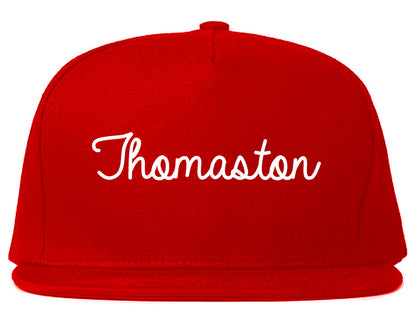 Thomaston Georgia GA Script Mens Snapback Hat Red