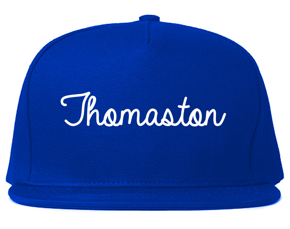 Thomaston Georgia GA Script Mens Snapback Hat Royal Blue