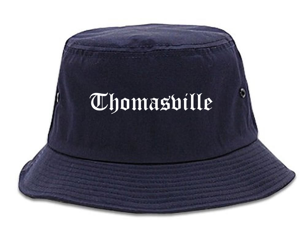 Thomasville Alabama AL Old English Mens Bucket Hat Navy Blue