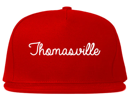 Thomasville Alabama AL Script Mens Snapback Hat Red