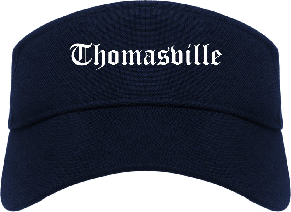 Thomasville Alabama AL Old English Mens Visor Cap Hat Navy Blue