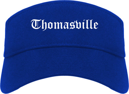Thomasville Alabama AL Old English Mens Visor Cap Hat Royal Blue