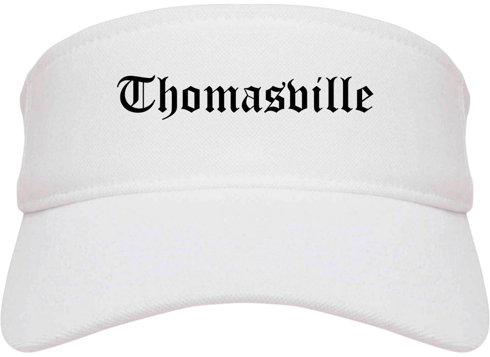 Thomasville Alabama AL Old English Mens Visor Cap Hat White