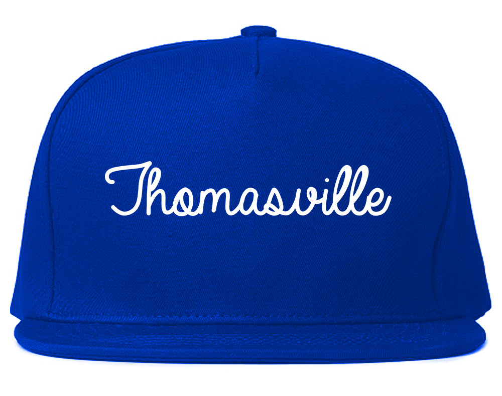 Thomasville Georgia GA Script Mens Snapback Hat Royal Blue