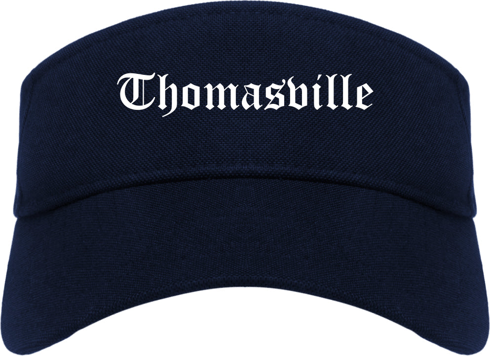 Thomasville Georgia GA Old English Mens Visor Cap Hat Navy Blue