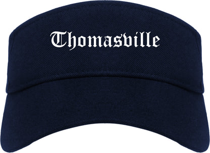 Thomasville Georgia GA Old English Mens Visor Cap Hat Navy Blue