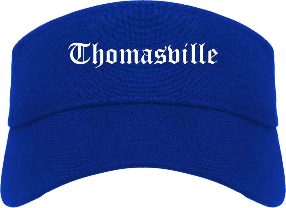 Thomasville Georgia GA Old English Mens Visor Cap Hat Royal Blue