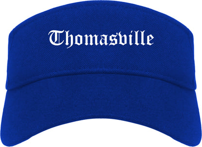 Thomasville Georgia GA Old English Mens Visor Cap Hat Royal Blue
