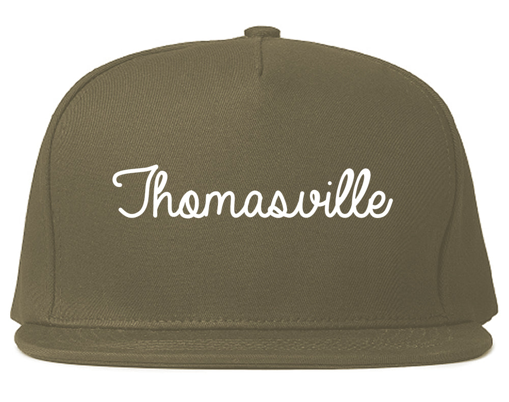 Thomasville North Carolina NC Script Mens Snapback Hat Grey
