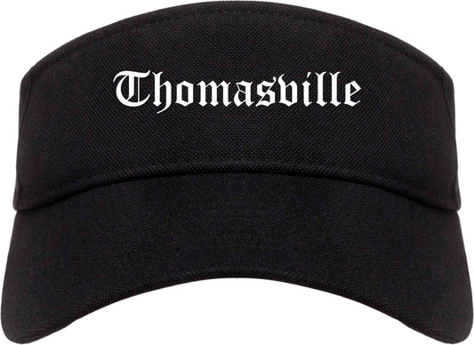 Thomasville North Carolina NC Old English Mens Visor Cap Hat Black