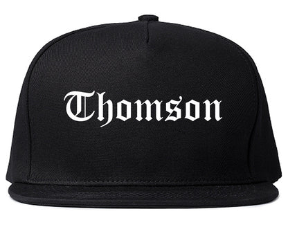 Thomson Georgia GA Old English Mens Snapback Hat Black