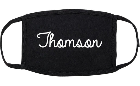 Thomson Georgia GA Script Cotton Face Mask Black