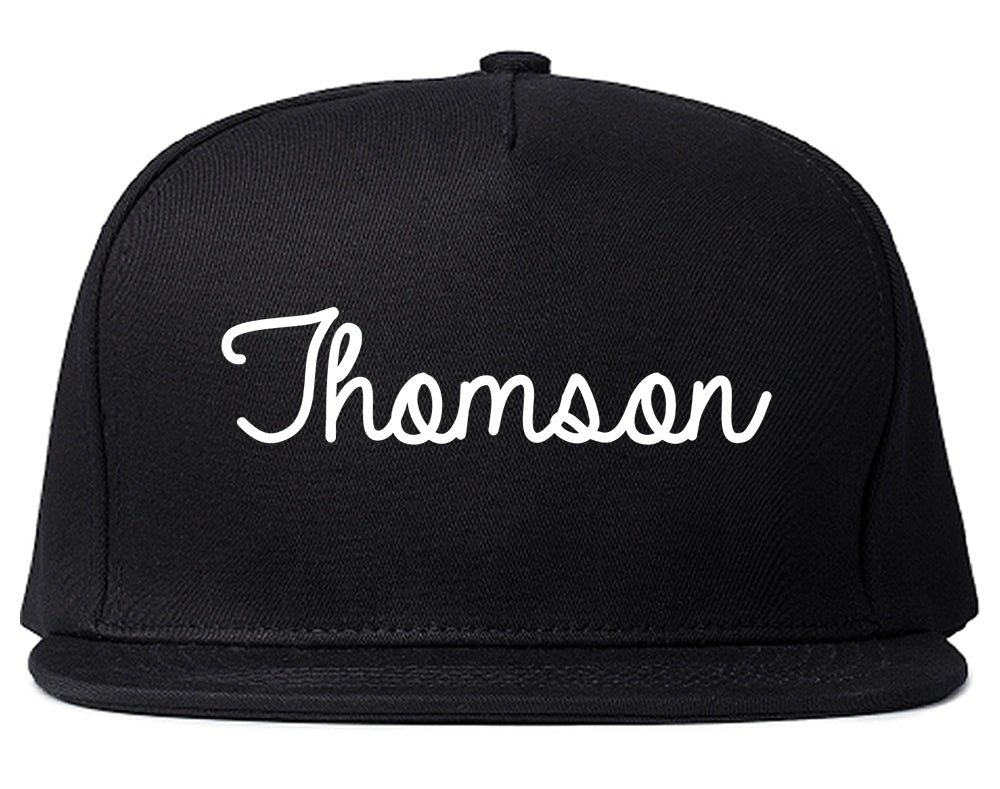 Thomson Georgia GA Script Mens Snapback Hat Black