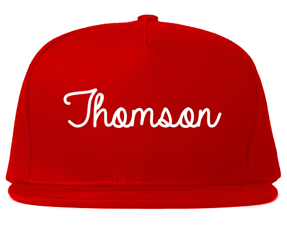 Thomson Georgia GA Script Mens Snapback Hat Red