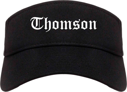 Thomson Georgia GA Old English Mens Visor Cap Hat Black