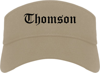 Thomson Georgia GA Old English Mens Visor Cap Hat Khaki