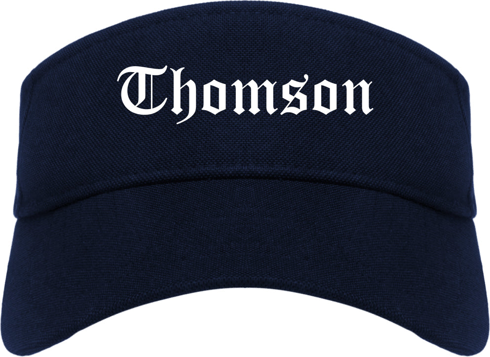 Thomson Georgia GA Old English Mens Visor Cap Hat Navy Blue
