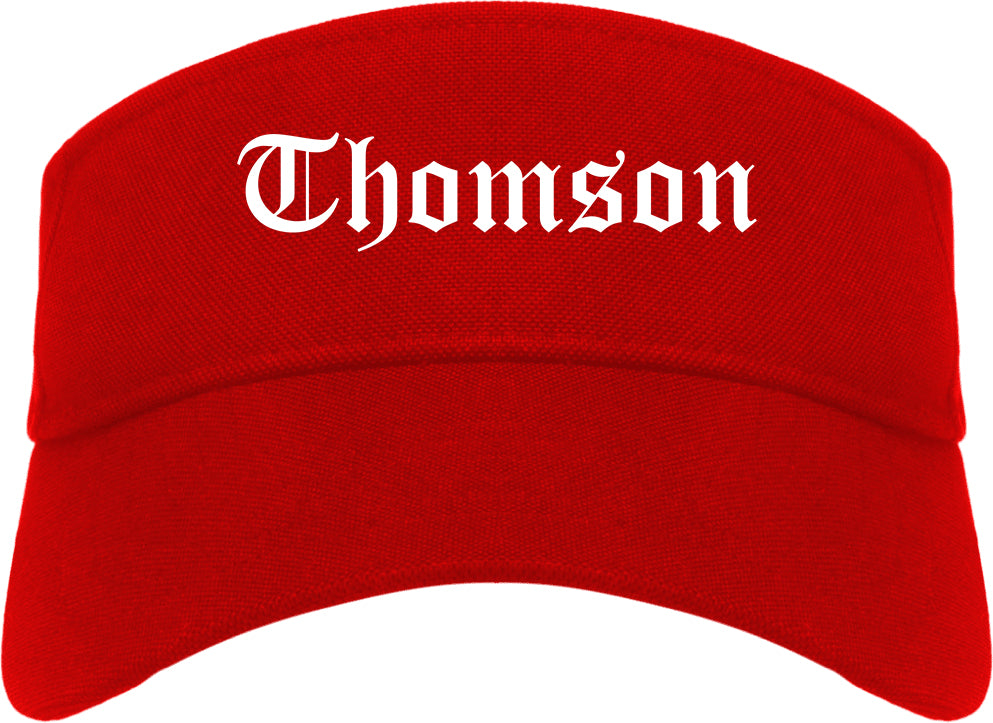 Thomson Georgia GA Old English Mens Visor Cap Hat Red