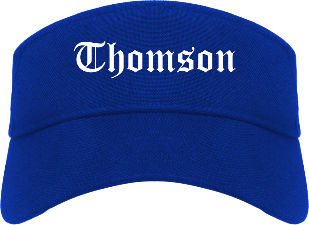 Thomson Georgia GA Old English Mens Visor Cap Hat Royal Blue
