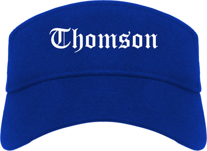 Thomson Georgia GA Old English Mens Visor Cap Hat Royal Blue