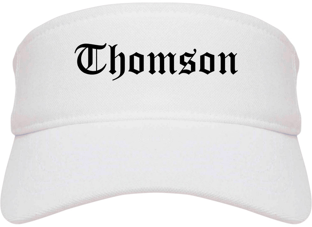 Thomson Georgia GA Old English Mens Visor Cap Hat White
