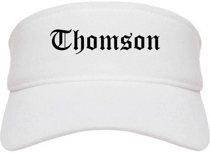Thomson Georgia GA Old English Mens Visor Cap Hat White