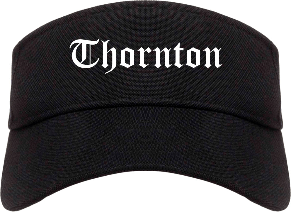 Thornton Colorado CO Old English Mens Visor Cap Hat Black